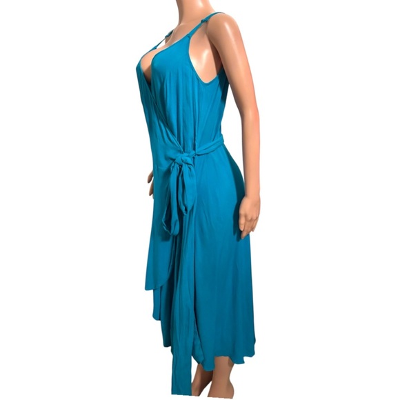 CITY CHIC Women’s Elegant Blue Wrap Dress - Picture 4 of 14